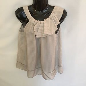 BCBG Sleeveless Blouse Gray Yellow Sz XS